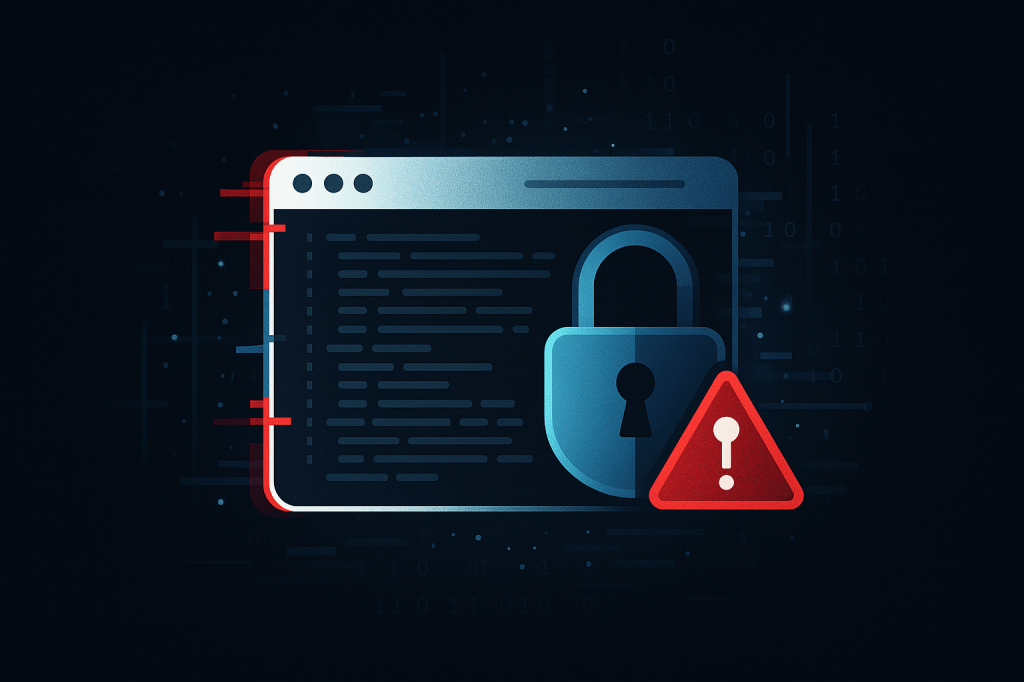 Illustration depicting a Netflix job offer scam targeting Facebook accounts with phishing messages and caution symbols